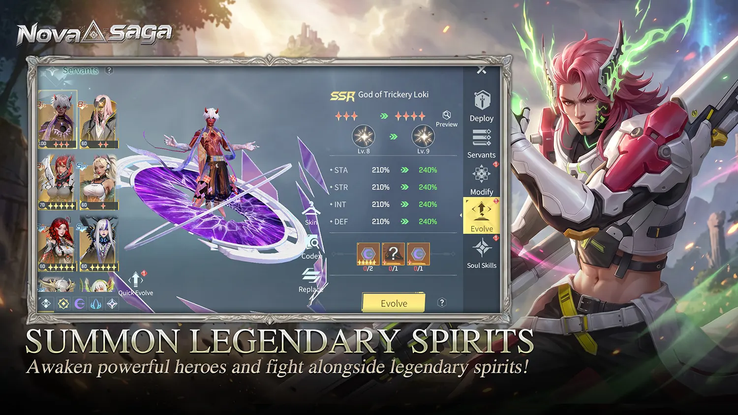 Summon Legendary Spirits / Awaken powerful heroes and fight alongside legendary spirits!