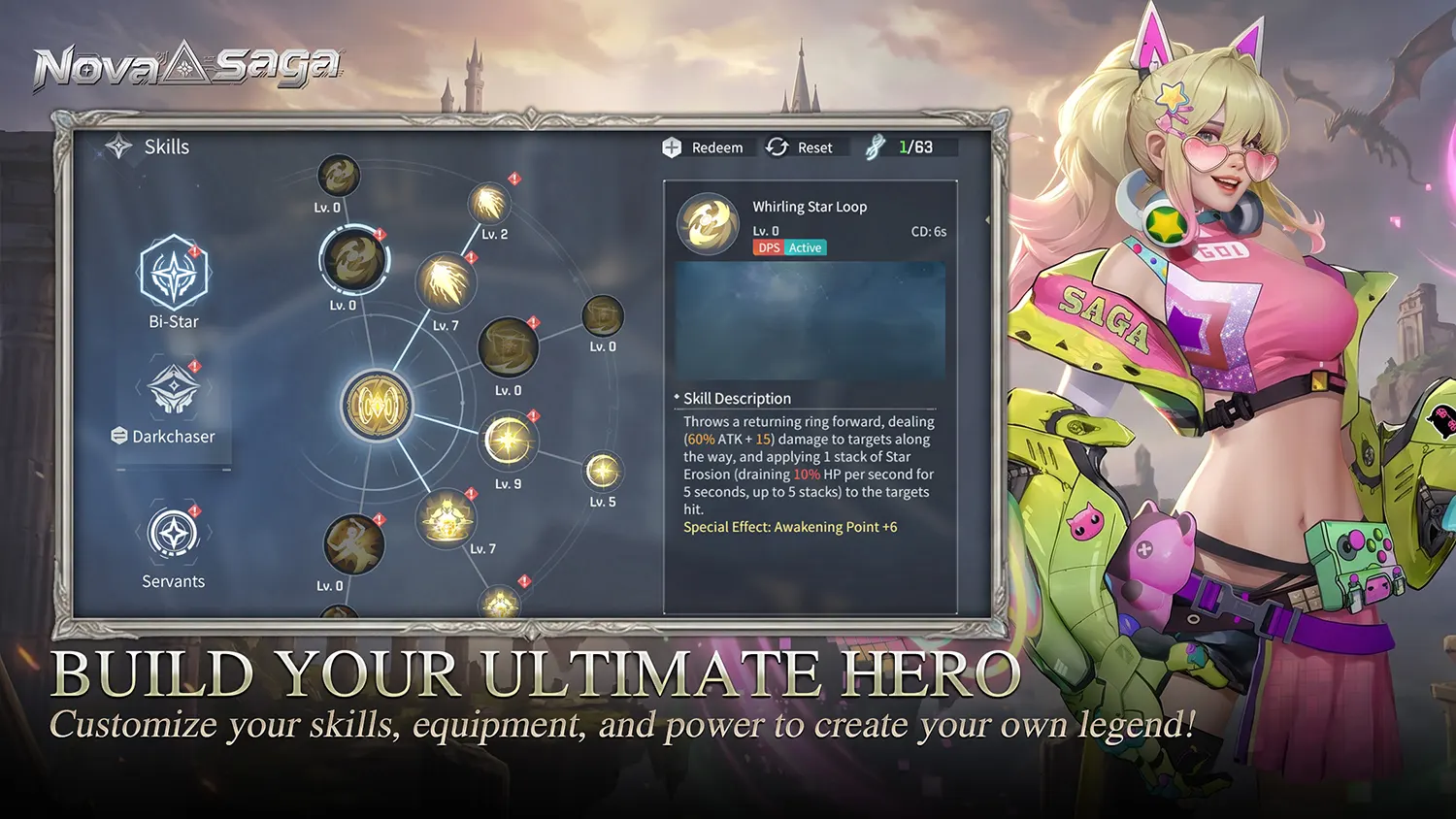 Build Your Ultimate Hero / Customize your skills, equipment, and power to create your own legend!